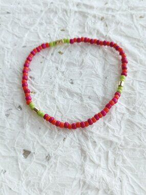 Roxanne Assoulin Color Therapy • Pink Green Beaded Bracelet